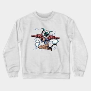 T24019 Lady with one Eye, wings both on the eye and body Crewneck Sweatshirt